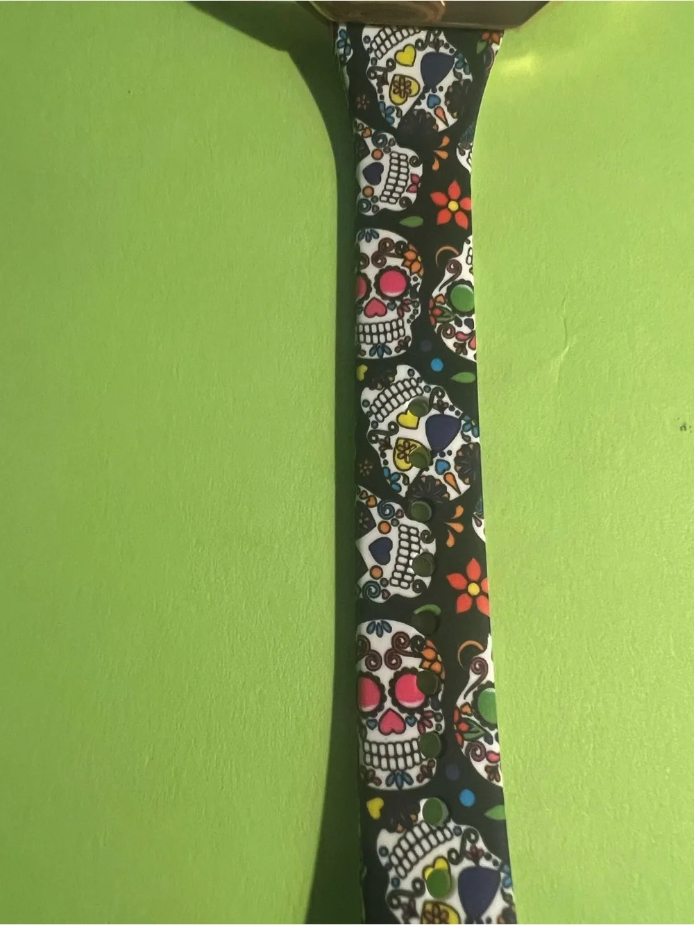 Sugar Skull Pattern Slim Fitbit Blaze Silicone Watch Band
